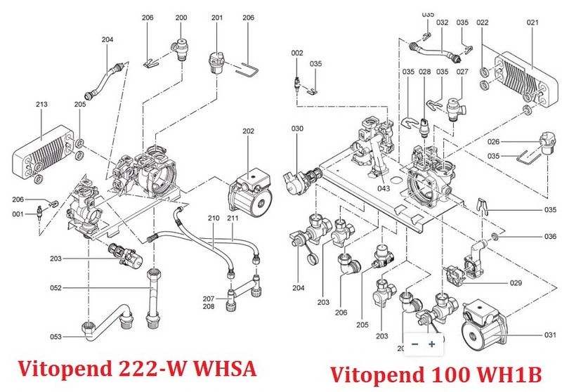 Взрывные чертежи viessmann vitopend 100